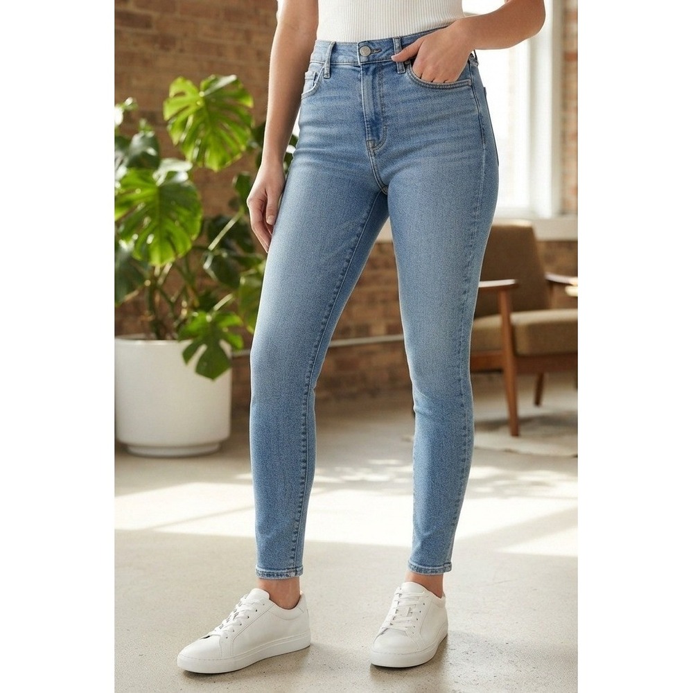 American Eagle Next Level Stretch Skinny Denim Jeans Womens 12 Short Blue Cotton